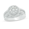 Thumbnail Image 0 of 1.00 CT. T.W. Composite Diamond Frame Multi-Row Vintage-Style Engagement Ring in 10K White Gold