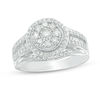 Thumbnail Image 1 of 1.00 CT. T.W. Composite Diamond Frame Multi-Row Vintage-Style Engagement Ring in 10K White Gold