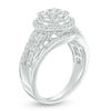 Thumbnail Image 1 of 1.00 CT. T.W. Composite Diamond Frame Multi-Row Vintage-Style Engagement Ring in 10K White Gold