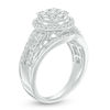 Thumbnail Image 2 of 1.00 CT. T.W. Composite Diamond Frame Multi-Row Vintage-Style Engagement Ring in 10K White Gold