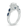 Thumbnail Image 1 of Vera Wang Love Collection 0.95 CT. T.W. Oval Diamond and Blue Sapphire Frame Engagement Ring in 14K White Gold