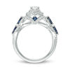 Thumbnail Image 2 of Vera Wang Love Collection 0.95 CT. T.W. Oval Diamond and Blue Sapphire Frame Engagement Ring in 14K White Gold