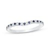 Thumbnail Image 0 of Vera Wang Love Collection Blue Sapphire and 0.07 CT. T.W. Diamond Contour Wedding Band in 14K White Gold