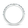 Thumbnail Image 2 of Vera Wang Love Collection Blue Sapphire and 0.07 CT. T.W. Diamond Contour Wedding Band in 14K White Gold