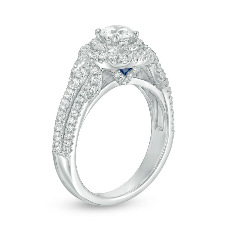 Vera Wang Love Collection 1.23 CT. T.W. Diamond Double Frame Twist Engagement Ring in 14K White Gold