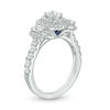 Thumbnail Image 1 of Vera Wang Love Collection 1.23 CT. T.W. Oval Diamond Three Stone Frame Engagement Ring in 14K White Gold