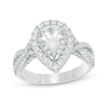 Thumbnail Image 0 of Vera Wang Love Collection 1.58 CT. T.W. Pear-Shaped Diamond Double Frame Twist Engagement Ring in 14K White Gold