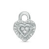 Thumbnail Image 1 of Diamond Accent Heart Lock Single Stud Earrings in Sterling Silver