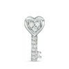 Thumbnail Image 1 of Diamond Accent Heart-Top Key Single Stud Earring in Sterling Silver
