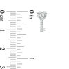 Thumbnail Image 2 of Diamond Accent Heart-Top Key Single Stud Earring in Sterling Silver