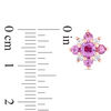 Thumbnail Image 3 of Pink and White Sapphire Flower Stud Earrings in 14K Rose Gold