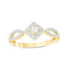 Thumbnail Image 0 of 0.18 CT. T.W. Diamond Tilted Square Frame Promise Ring in 10K Gold