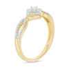 Thumbnail Image 1 of 0.18 CT. T.W. Diamond Tilted Square Frame Promise Ring in 10K Gold