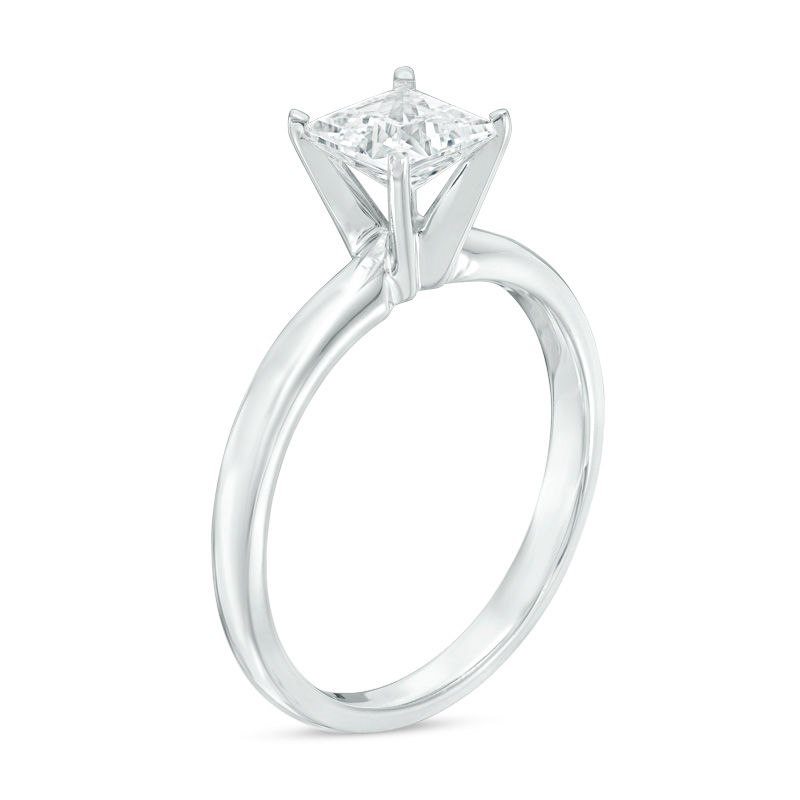 Main Image 2 of 1.20 CT. Certified Princess-Cut Diamond Solitaire Engagement Ring in 14K White Gold (J/I3)