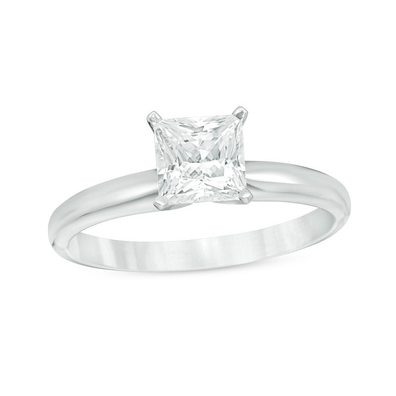 1.50 CT. Certified Princess-Cut Diamond Solitaire Engagement Ring in 14K White Gold (J/I3)