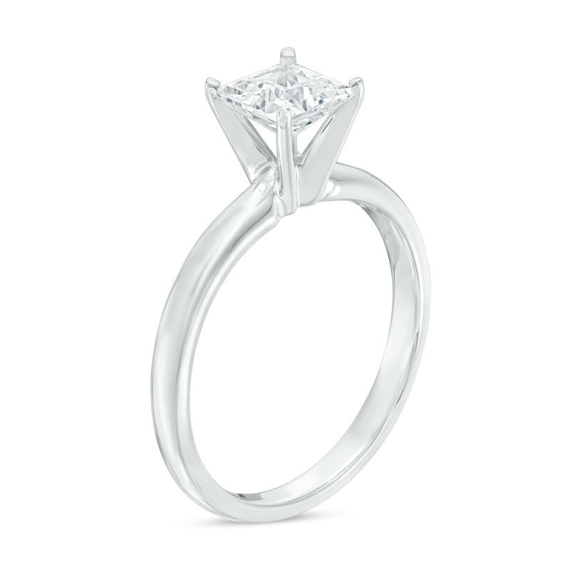 Main Image 2 of 1.50 CT. Certified Princess-Cut Diamond Solitaire Engagement Ring in 14K White Gold (J/I3)