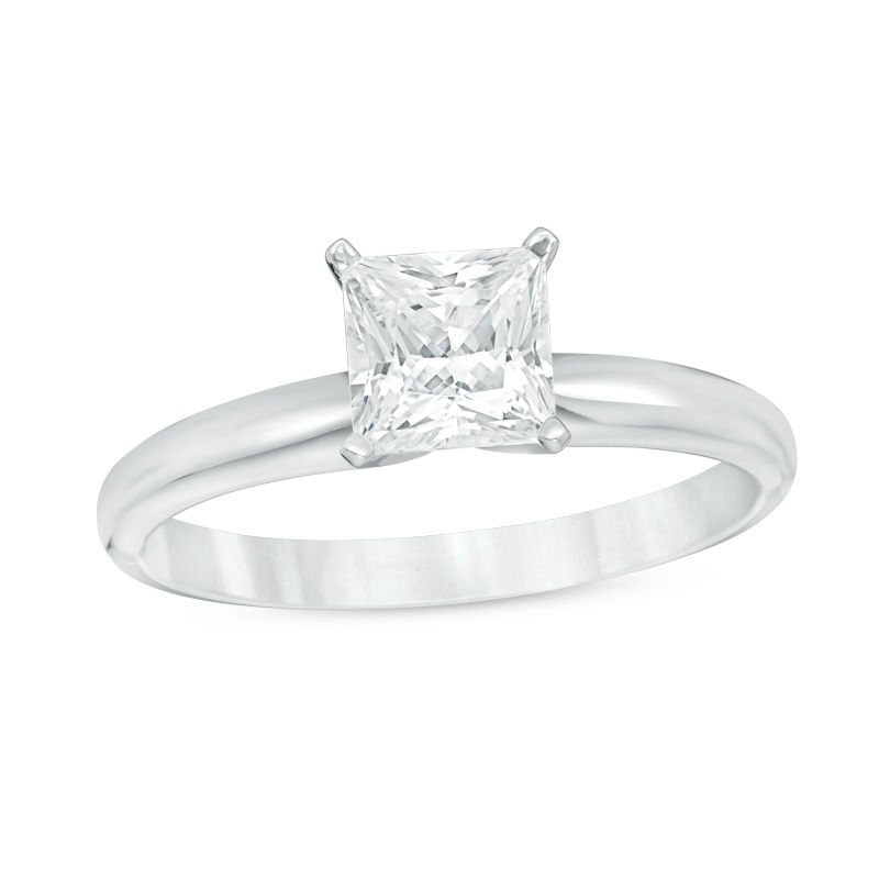 2.00 CT. Certified Princess-Cut Diamond Solitaire Engagement Ring in 14K White Gold (J/I3)