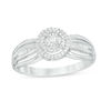 Thumbnail Image 0 of 0.145 CT. T.W. Diamond Double Frame Multi-Row Promise Ring in Sterling Silver