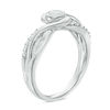 Thumbnail Image 2 of 0.18 CT. T.W. Diamond Swirl Bypass Promise Ring in Sterling Silver