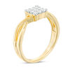 Thumbnail Image 1 of 0.18 CT. T.W. Composite Diamond Square Twist Shank Promise Ring in 10K Gold