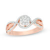 Thumbnail Image 0 of 0.23 CT. T.W. Diamond Frame Promise Ring in 10K Rose Gold