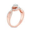 Thumbnail Image 1 of 0.23 CT. T.W. Diamond Frame Promise Ring in 10K Rose Gold