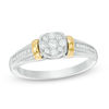 Thumbnail Image 0 of 0.18 CT. T.W. Composite Diamond Collar Promise Ring in Sterling Silver and 10K Gold