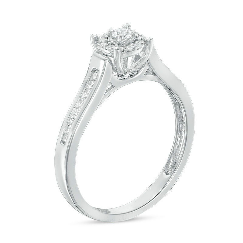 0.18 CT. T.W. Diamond Double Frame Promise Ring in 10K White Gold