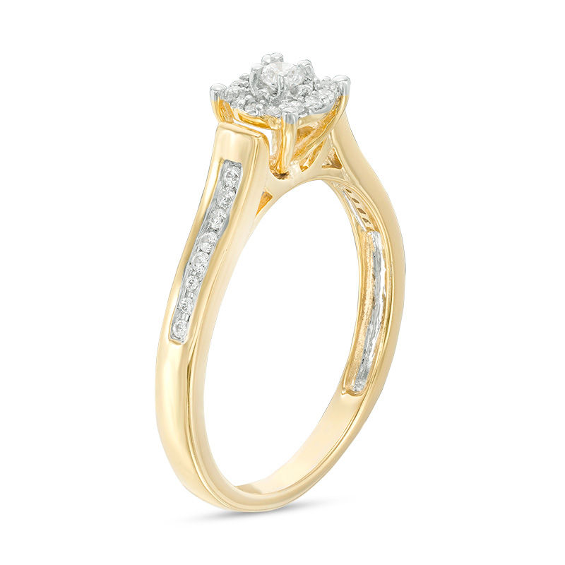 0.18 CT. T.W. Diamond Double Frame Promise Ring in 10K Gold