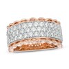 Thumbnail Image 1 of 2.00 CT. T.W. Certified Canadian Diamond Multi-Row Scalloped Edge Anniversary Band in 14K Rose Gold (I/I2)