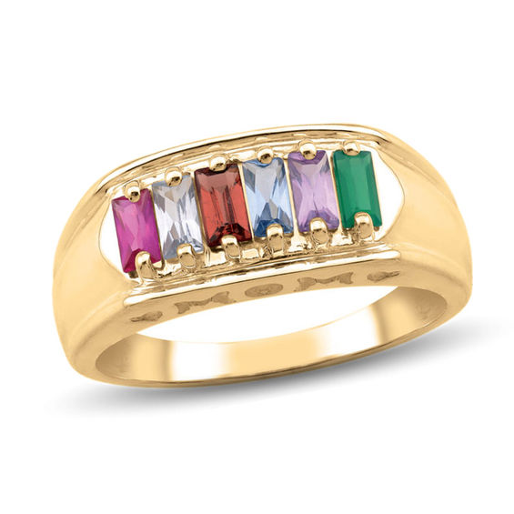 Mother's Baguette Birthstone "MOM" Ring (37 Stones) Peoples Jewellers