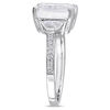 Thumbnail Image 2 of Emerald-Cut White Topaz and 0.07 CT. T.W. Diamond Three Stone Ring in Sterling Silver