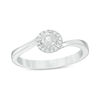 Thumbnail Image 0 of 0.085 CT. T.W. Diamond Frame Bypass Promise Ring in 10K White Gold