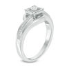 Thumbnail Image 1 of 0.146 CT. T.W. Diamond Square Frame Bypass Promise Ring in Sterling Silver