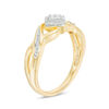 Thumbnail Image 1 of 0.18 CT. T.W. Diamond Tilted Square Frame Promise Ring in 10K Gold