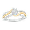 Thumbnail Image 0 of 0.115 CT. T.W. Composite Diamond Bypass Promise Ring in Sterling Silver and 10K Gold
