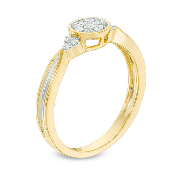 0.085 CT. T.W. Composite Diamond Tri-Sides Promise Ring in 10K Gold 0.085 CT. T.W. Composite Diamond Tri-Sides Promise Ring in 10K Gold
