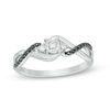 Thumbnail Image 0 of 0.145 CT. T.W. Enhanced Black and White Diamond Twist Promise Ring in 10K White Gold