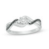 Thumbnail Image 1 of 0.145 CT. T.W. Enhanced Black and White Diamond Twist Promise Ring in 10K White Gold