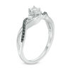 Thumbnail Image 1 of 0.145 CT. T.W. Enhanced Black and White Diamond Twist Promise Ring in 10K White Gold