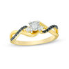 Thumbnail Image 0 of 0.145 CT. T.W. Enhanced Black and White Diamond Twist Promise Ring in 10K Gold