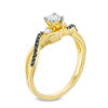 Thumbnail Image 1 of 0.145 CT. T.W. Enhanced Black and White Diamond Twist Promise Ring in 10K Gold