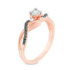 Thumbnail Image 1 of 0.145 CT. T.W. Enhanced Black and White Diamond Twist Promise Ring in 10K Rose Gold