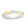 Thumbnail Image 1 of 0.04 CT. Diamond Solitaire Bypass Promise Ring in Sterling Silver and 10K Gold