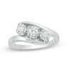 Thumbnail Image 0 of 0.23 CT. T.W. Diamond Past Present Future® Bypass Engagement Ring in 10K White Gold