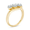 Thumbnail Image 1 of 0.23 CT. T.W. Diamond Past Present Future® Bypass Engagement Ring in 10K Gold
