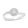 Thumbnail Image 0 of 0.145 CT. T.W. Diamond Frame Wave Shank Promise Ring in Sterling Silver
