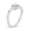 Thumbnail Image 1 of 0.145 CT. T.W. Diamond Frame Wave Shank Promise Ring in Sterling Silver