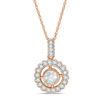 Thumbnail Image 0 of 0.49 CT. T.W. Diamond Frame Vintage-Style Pendant in 10K Rose Gold - 17"