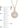 Thumbnail Image 2 of 0.49 CT. T.W. Diamond Frame Vintage-Style Pendant in 10K Rose Gold - 17"